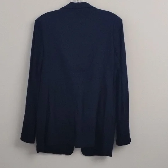 Halston Heritage Luxury Business Dark Acadamia Preppy Classic Dark Blue Blazer - Picture 14 of 16